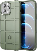 iPhone 13 Pro Max Hoesje - Rugged Shield TPU Gelcase - Groen - GSM Hoesje - Telefoonhoesje Geschikt Voor: Apple iPhone 13 Pro Max
