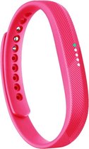 Siliconen Bandje Roze / Fuchsia geschikt voor Fitbit Flex 2 - Kliksluiting – Armband pink - Maat: zie maatfoto