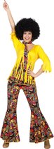 Wilbers & Wilbers - Hippie Kostuum - Hippie Easy Rider - Vrouw - Geel, Multicolor - Maat 34 - Carnavalskleding - Verkleedkleding