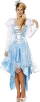 Wilbers & Wilbers - Elfen Feeen & Fantasy Kostuum - Kristel De IJskoningin - Vrouw - Blauw - Maat 42 - Carnavalskleding - Verkleedkleding
