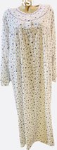 Dames Katoenen Nachthemd 110CM Grote Maten 9148 Bloemenprint 5XL wit/paars