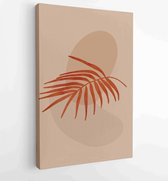 Canvas schilderij - Summer tropical wall arts vector. Palm leaves, coconut leaf, monstera leaf, line arts 1 -    – 1922510708 - 115*75 Vertical