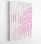 Canvas schilderij - Summer tropical wall arts vector. Palm leaves, coconut leaf, monstera leaf, line arts 3 -    – 1922500799 - 40-30 Vertical
