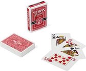 speelkaarten Texas 8,9 cm PVC rood 55-delig