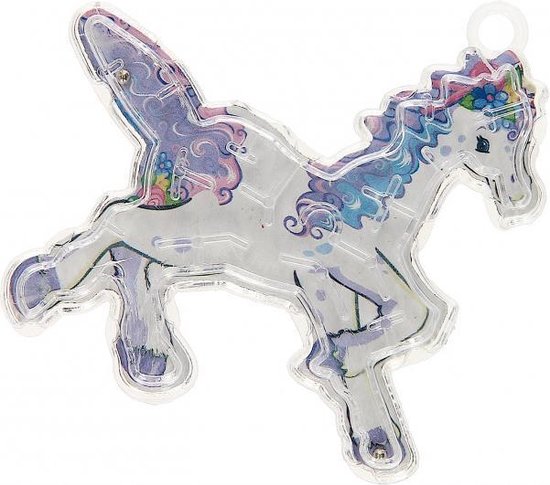 Afbeelding van het spel geduldspel doolhof paard junior 6 x 7 cm wit