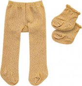 poppenmaillot en sokken polyester goud 35-45 cm