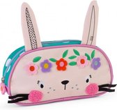etui junior 22 x 11 x 5 cm polyester groen/roze