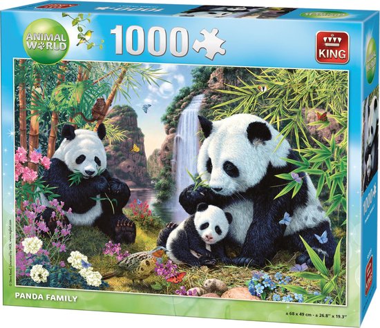 King Puzzel 1000 Stukjes (68 x 49 cm) - Panda Family - Legpuzzel Dieren |  bol.com