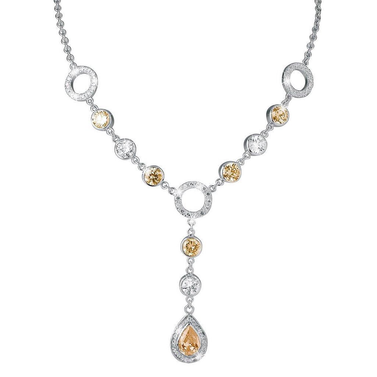 Di Lusso - Collier Limoges - Zirkonia - Zilver 925 - Dames - 43 cm