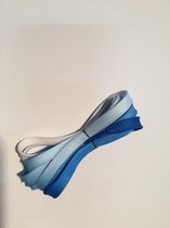 Veters plat blauw regenboog 110cm