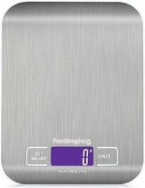 SFT Products Keukenweegschaal - Weegschaal Keuken - 5kg - Weegscheaal - Keukenwegschaal-LED display-Precisie weegschaal - Tot 5000 gram (5kg) -RVS -Inclusief Batterijen