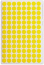 etiketten rond 8 mm papier geel 3 vellen √° 104 cm