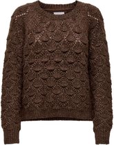 Only Trui Onlpenny Life O-neck Pullover Knt 15236223 Chestnut/w. Melange Dames Maat - XL