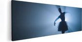 Artaza Canvas Schilderij Ballerina Silhouet - Ballet - 90x30 - Foto Op Canvas - Canvas Print