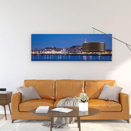Artaza - Peinture sur toile - Skyline de Nimègue avec la rivière Waal - 120 x 40 - Groot - Photo sur toile - Impression sur toile