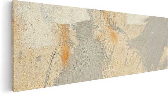 Artaza Canvas Schilderij Abstracte Kunst van een Cementen Muur - 60x20 - Foto Op Canvas - Canvas Print