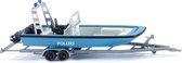 miniatuurboot MZB 72 met aanhanger 1:87 blauw/grijs