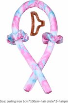 Heatless curls - Roze hemel - Exclusieve kruller - Zijde haarkruller - Heatless hair curling ribbon - Haar krullen zonder hitte - scrunchies - Klem - Haarklem