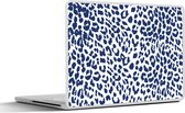 Laptop sticker - 17.3 inch - Panterprint - Blauw - Vlekken - 40x30cm - Laptopstickers - Laptop skin - Cover