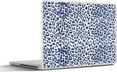 Laptop sticker - 17.3 inch - Dierenprint - Blauw - Panter - 40x30cm - Laptopstickers - Laptop skin - Cover