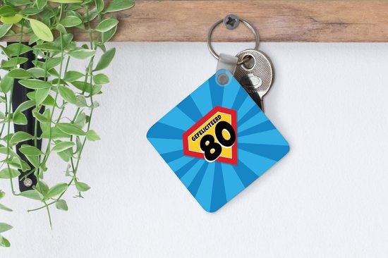 Sleutelhanger - Uitdeelcadeautjes - Jubileum - 80 jaar - Superheldencape - Plastic