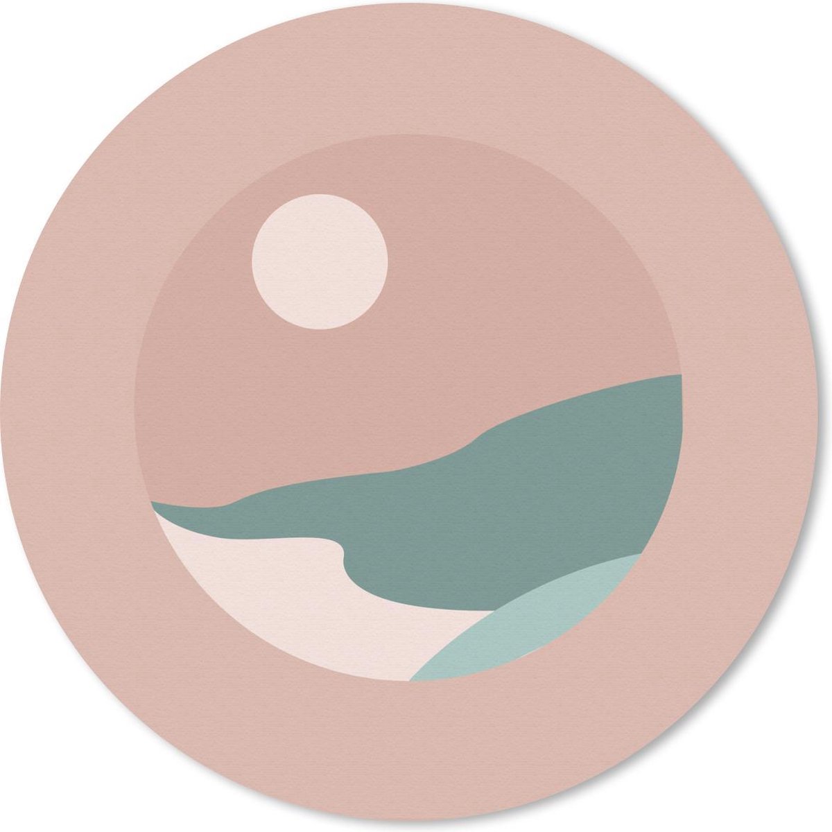 Muismat rond 40x40 cm - Mousepad Zomer - Zon - Strand - Ronde muismatten