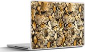 Laptop sticker - 15.6 inch - Dierenprint - Slang - Goud - 36x27,5cm - Laptopstickers - Laptop skin - Cover