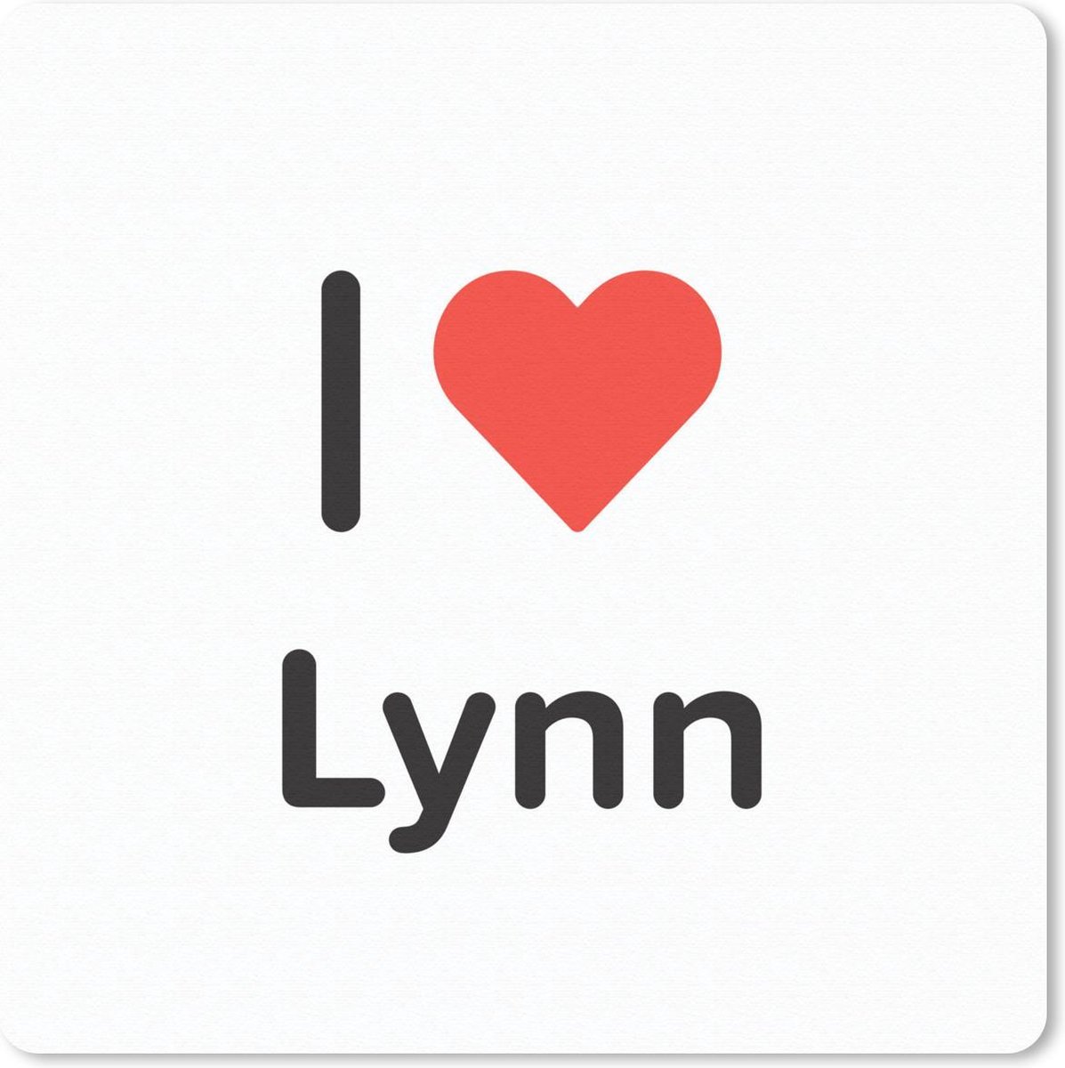 Muismat 20x20 cm - Mousepad I love - Lynn - Meisje - Muismatten