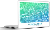 Autocollant pour ordinateur portable - 10,1 pouces - Plan de la ville - Leeuwarden - Nederland - Blauw - 25x18cm - Autocollants pour ordinateur portable - Peau pour ordinateur portable - Couverture