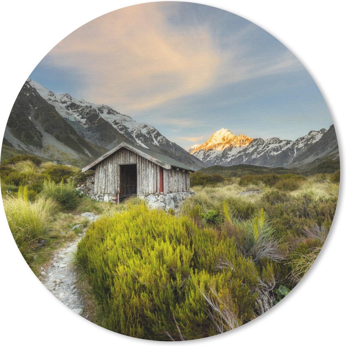 Muismat rond 30x30 cm - Mousepad Nieuw-Zeeland - Huis - Berg - Ronde muismatten