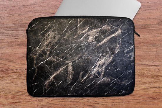 Housse ordinateur 13 pouces - Marbre - Zwart - Wit - Housse ordinateur