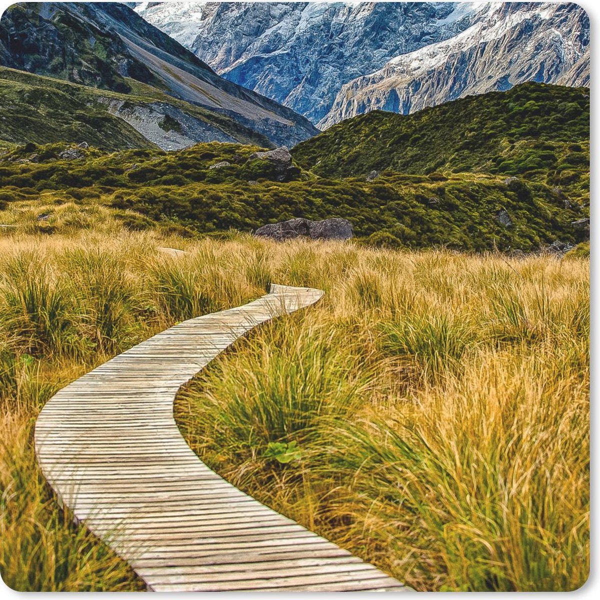 Muismat 30x30 cm - Mousepad Nieuw-Zeeland - Pad - Gras - Muismatten
