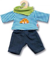 poppenkleding jeans met gestreept shirt 35-45 cm