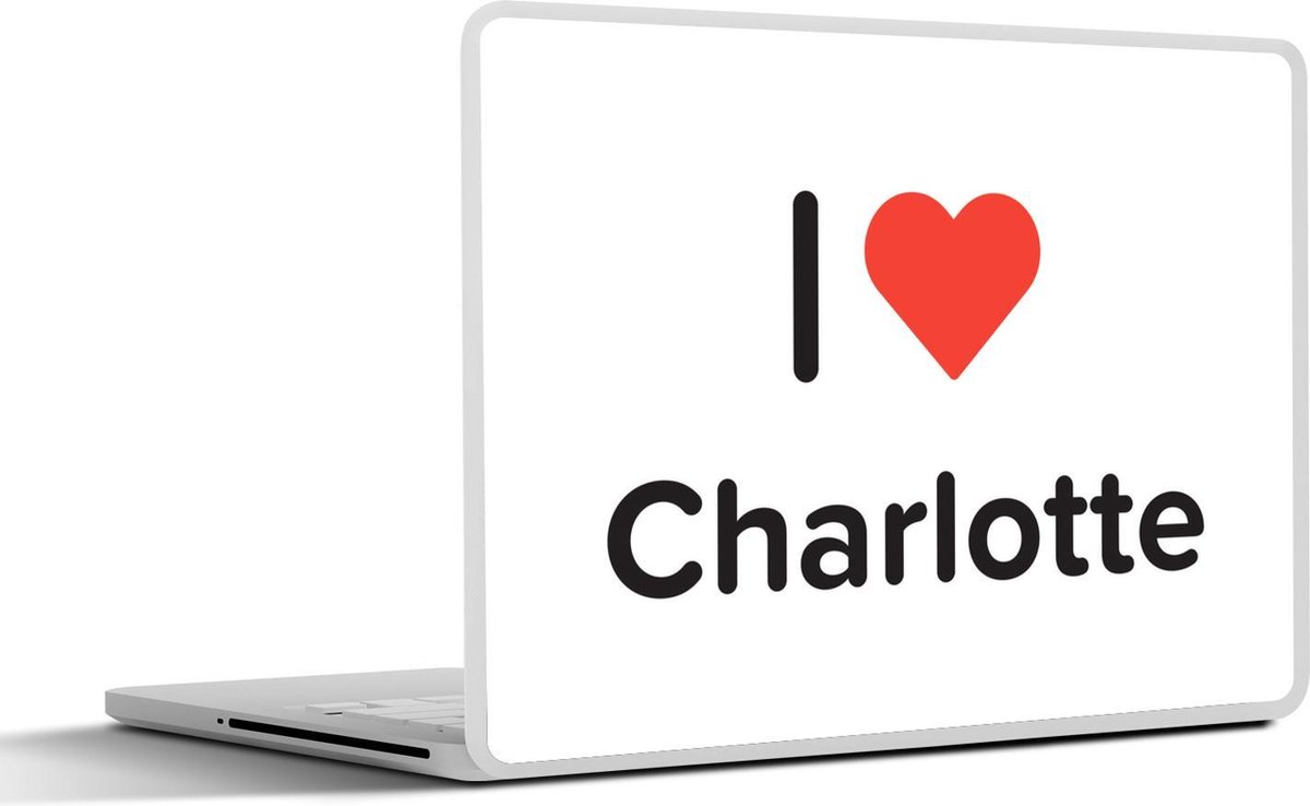 Laptop sticker - 14 inch - I love - Charlotte - Meisje - 32x5x23x5cm - Laptopstickers - Laptop skin - Cover