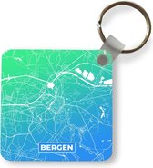 Sleutelhanger - Uitdeelcadeautjes - Stadskaart - Bergen - Groen - Blauw - Plastic
