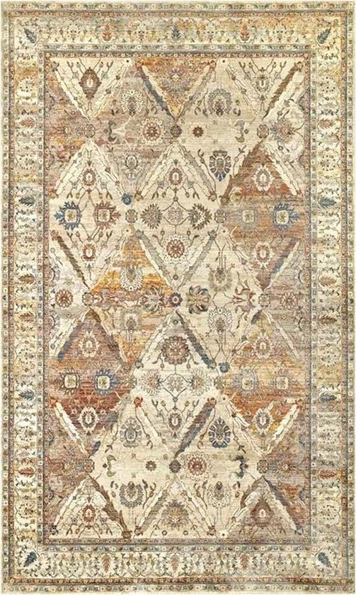 Retro Vloerkleed - Vintage - Tapijt - Karpet - Vintage Vloerkleed - Kleed - Geel - Beige - 290 cm