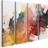 Artaza Canvas Schilderij Vierluik Abstracte Kunst - Kleurrijke Olieverf - 80x60 - Foto Op Canvas - Canvas Print