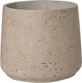 Pot Rough Patt XL Grey Washed Fiberclay 23x19 cm grijze ronde bloempot