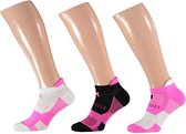 Xtreme Sneakersokken Fitness Katoen Roze 3 Paar Maat 35-38