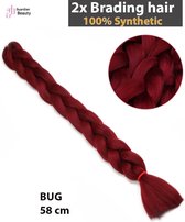 Vlechthaar Synthetisch 58cm (BUG) | Haar Vlechten Extensions | Blechtharen 2 pakkenx 58cm per stuck