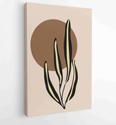 Canvas schilderij - Botanical and gold abstract wall arts vector collection. 1 -    – 1876883197 - 50*40 Vertical