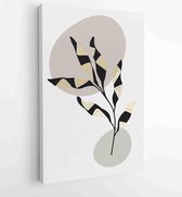 Canvas schilderij - Botanical and gold abstract wall arts vector collection. 4 -    – 1880158282 - 115*75 Vertical