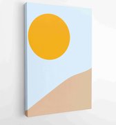 Canvas schilderij - Mountain wall art vector set. Earth tones landscapes backgrounds set with moon and sun. 1 -    – 1875695956 - 50*40 Vertical