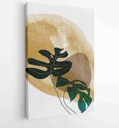 Canvas schilderij - Botanical and gold abstract wall arts vector collection. 3 -    – 1877885839 - 50*40 Vertical