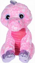 knuffeldinosaurus junior 25 x 23 cm pluche roze