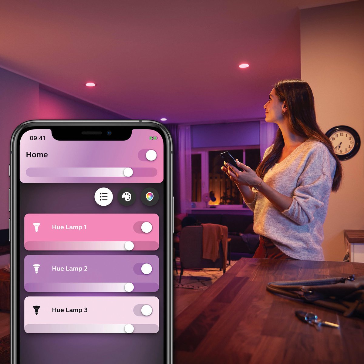 Philips Hue PILLAR Spot apparent GU10 2x6W Rond Noir - Nombre de