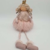 Engel prinses kunststof popje Roze met hangbenen 50 cm