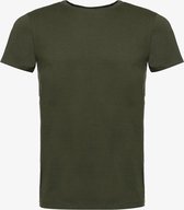 Unsigned heren T-shirt organic katoen - Groen - Maat L