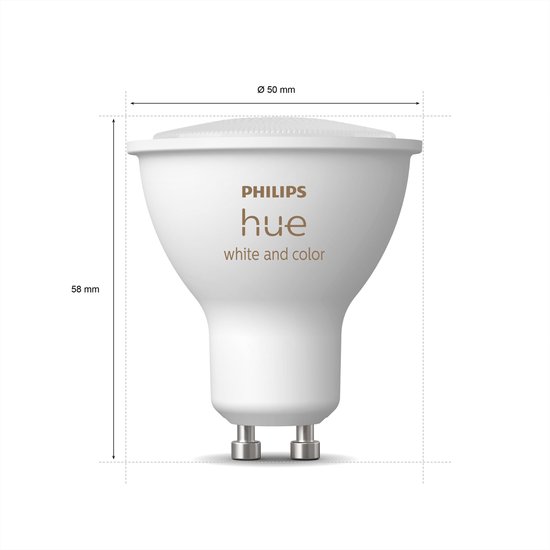 Philips myLiving Pongee Opbouwspot White & Color Ambiance GU10 - 2 Hue Lampen - Wit en Gekleurd Licht - Dimbare Plafondspots - Wit - Philips Hue