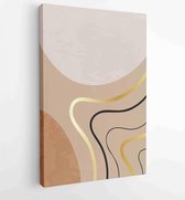 Canvas schilderij - Earth tones organic shape Art design for poster, print, cover, wallpaper, Minimal and natural wall art. Vector illustration. 2 -    – 1839106042 - 50*40 Vertica